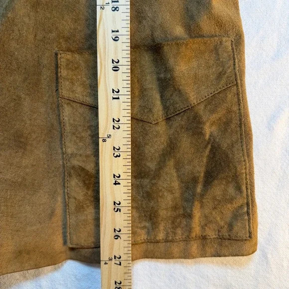 Denim & Co Brown Suede Leather Fringe Western Jacket Womens Medium A53263 EUC - Picture 6 of 7